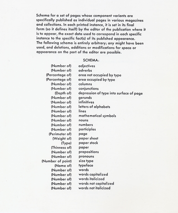 Dan Graham: Schema, 1966