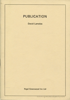 David Lamelas: Publication, 1970