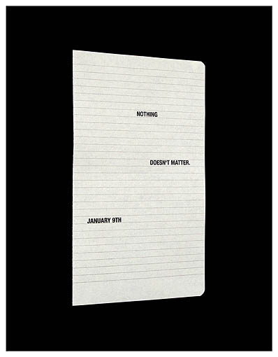 Natalie Czech: Today I wrote nothing / Daniil Kharms, 2009