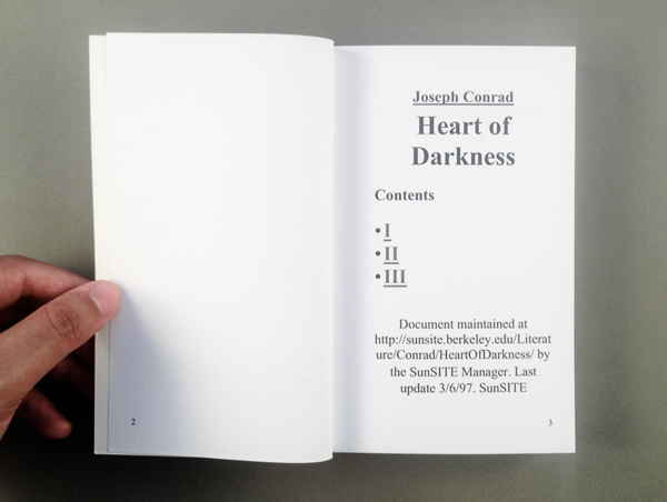 Stephanie Syjuco: Re-Editioned Texts: Heart of Darkness, 2011